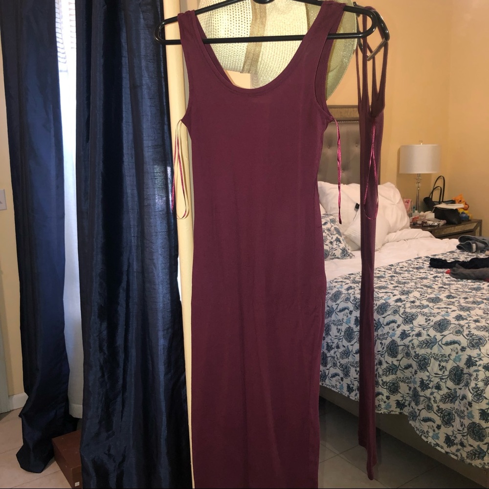 Burgundy Bodycon Sundress - Mini